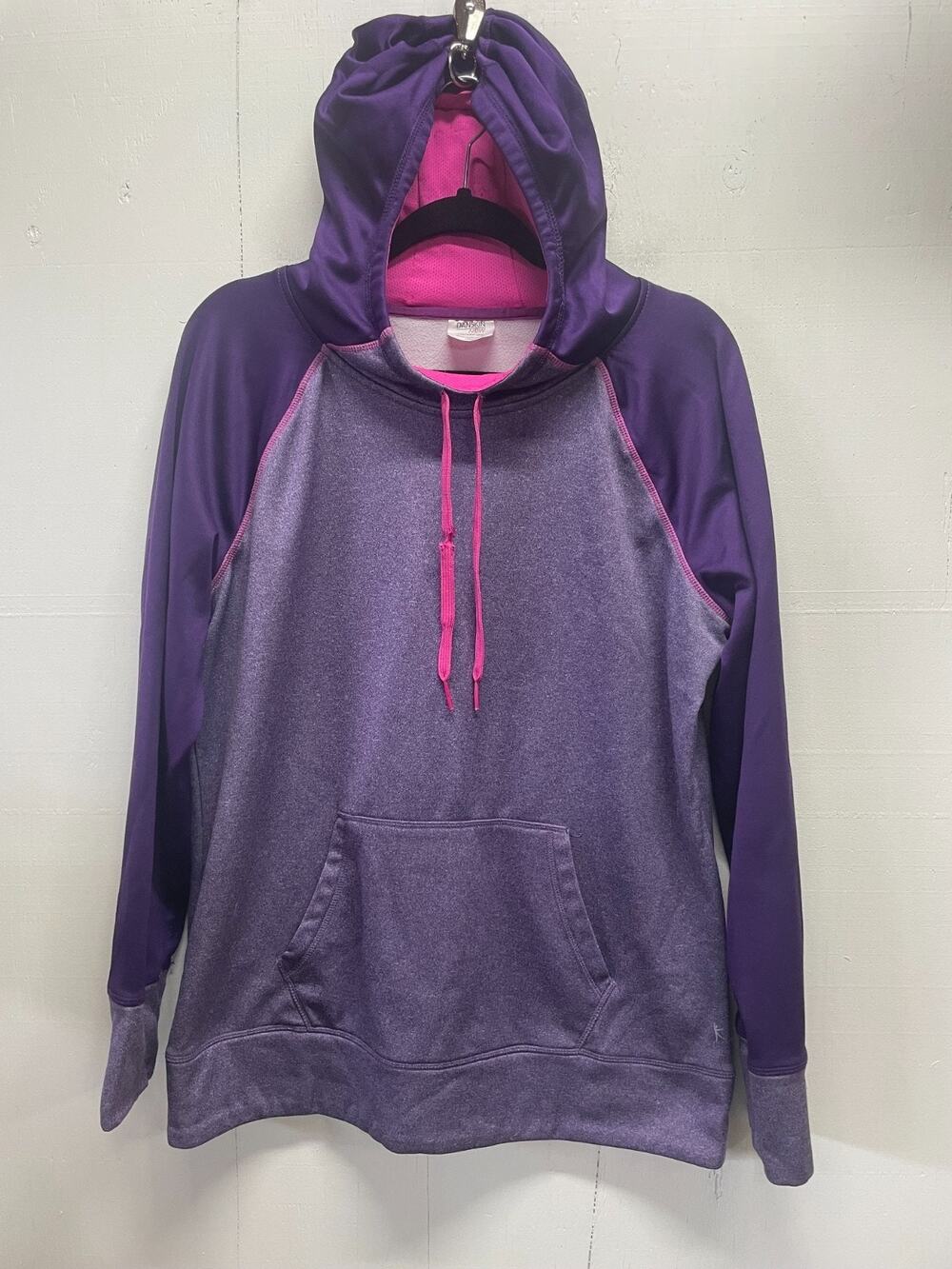Danskin Now Women's Purple & Heathered Purple Active Fleece Hoodie Size XXL